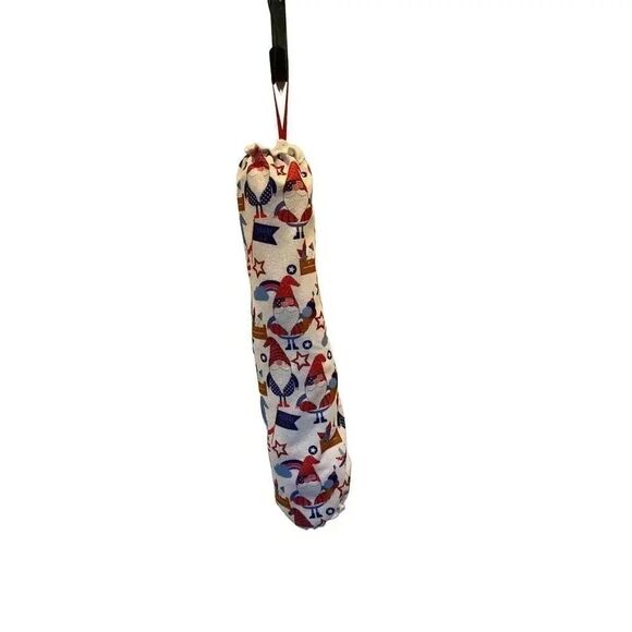Handmade Plastic Bag Holder- Red White & Blue Patriotic Gnomes - Picture 1 of 1